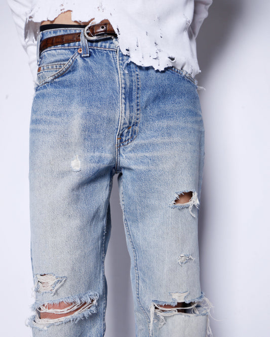 vintage 90's levi's 517 crush flare jeans