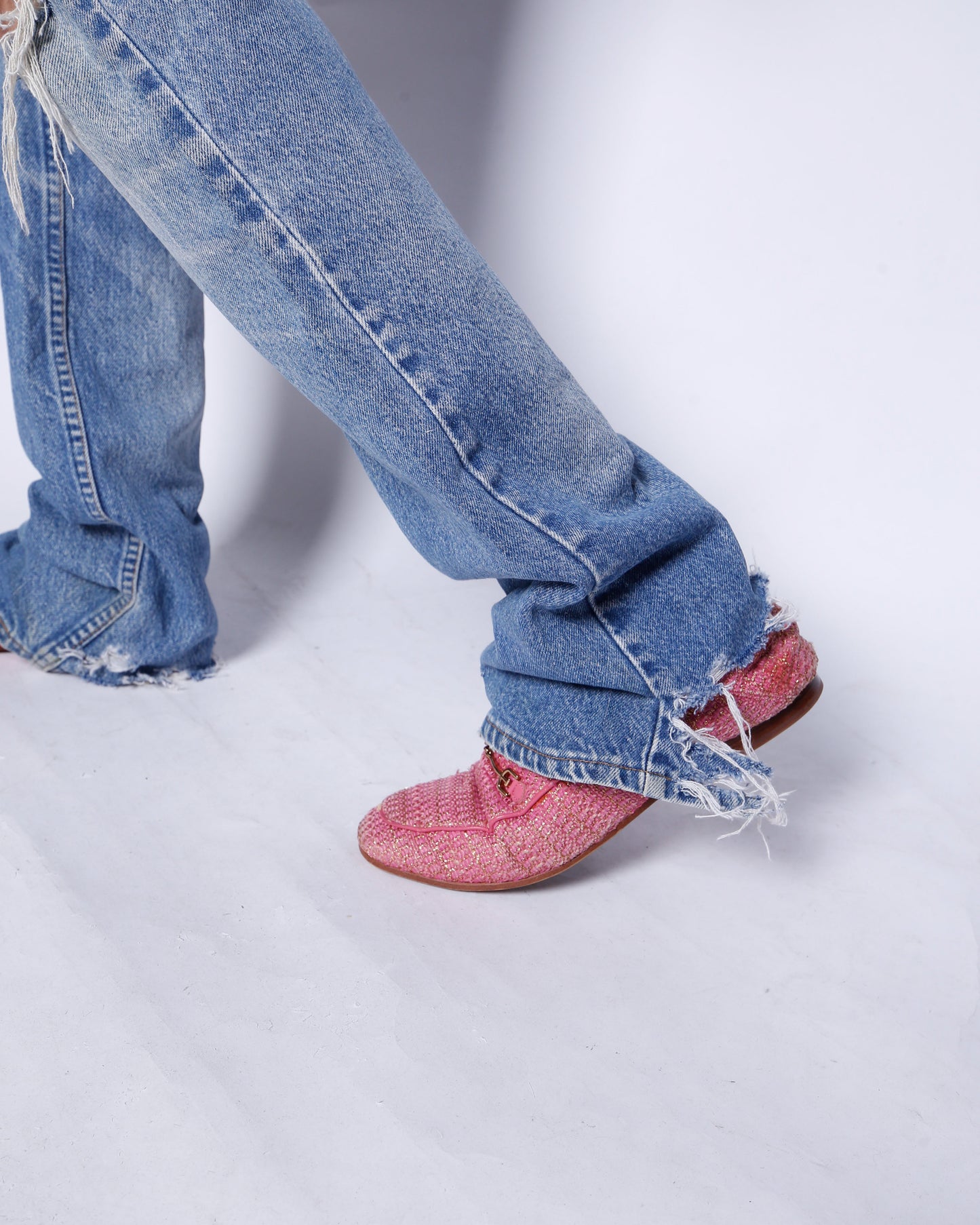 vintage 90's levi's 517 crush flare jeans