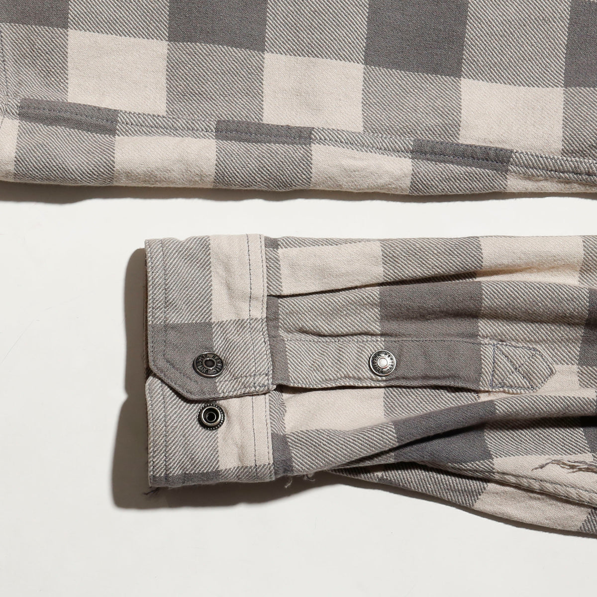 *one-off crystal studs broken flannel shirt