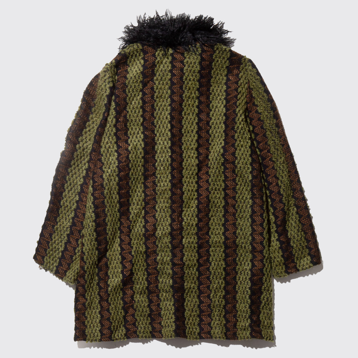 vintage fur collar jacquard coat