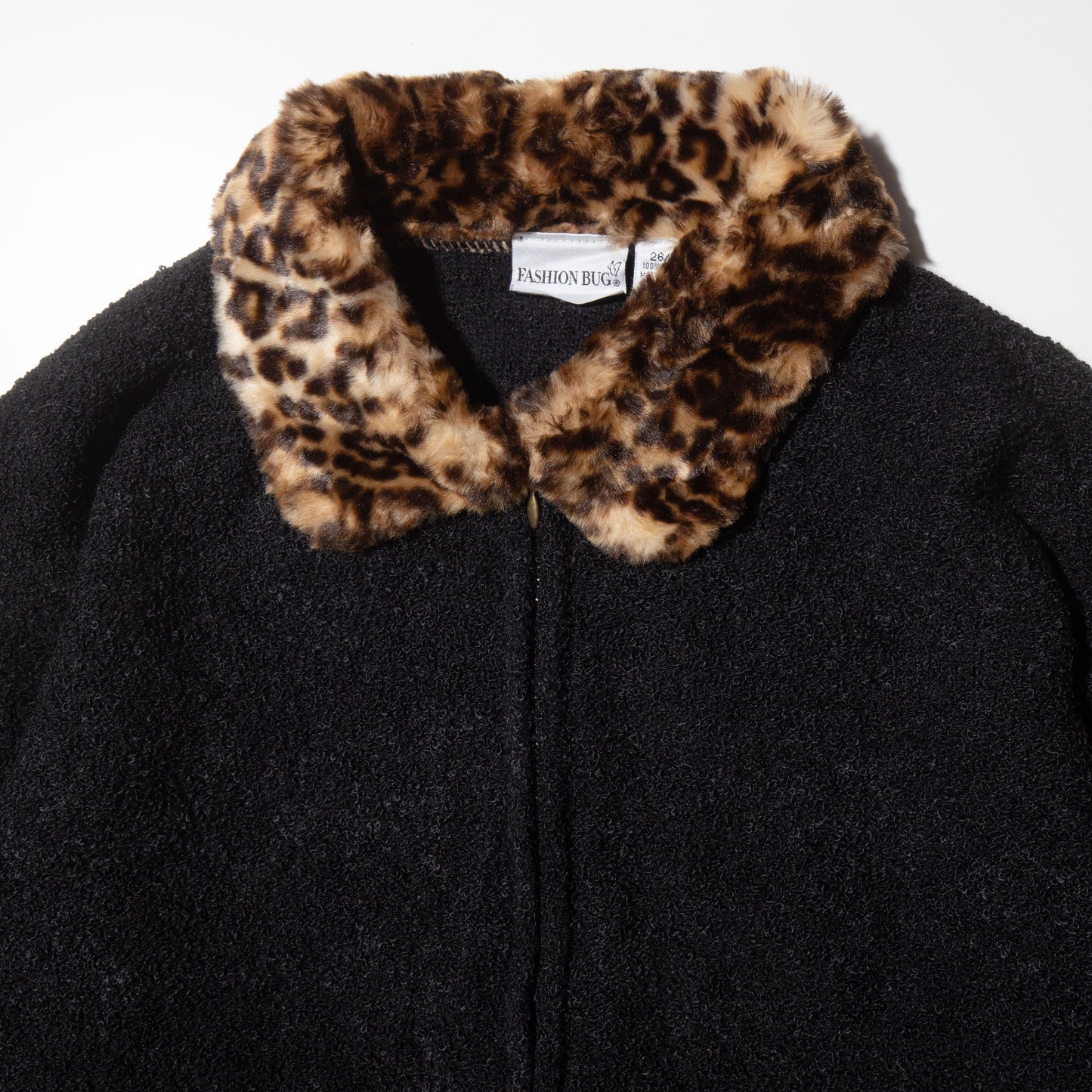 vintage leopard collar knit jacket