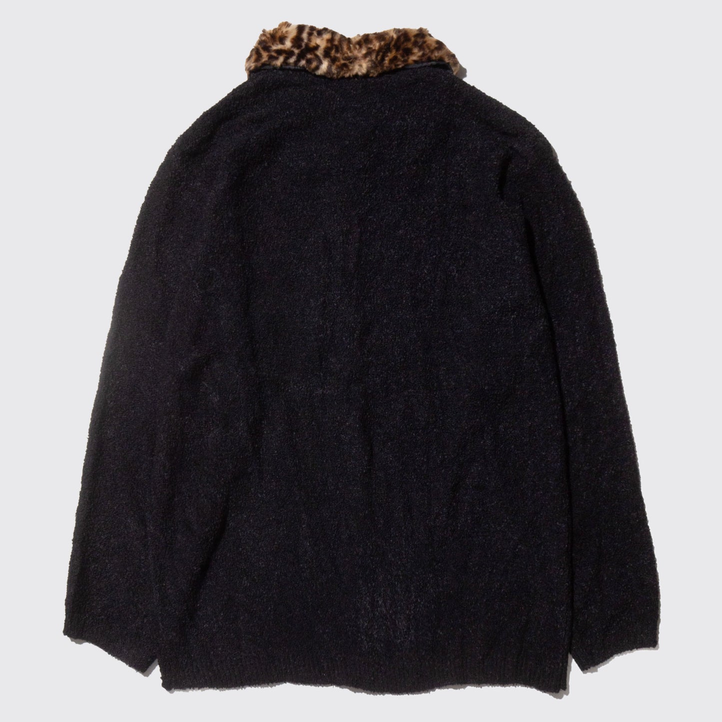 vintage leopard collar knit jacket