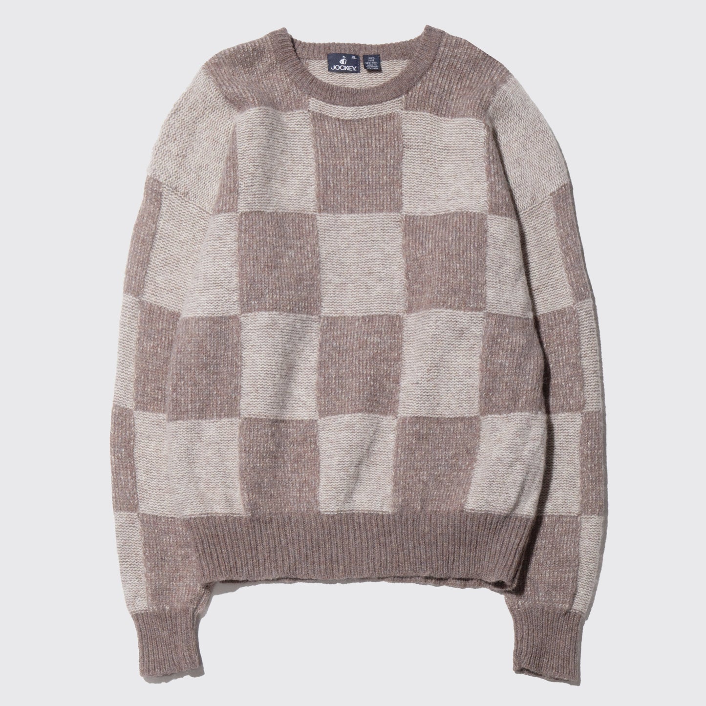 vintage check loose sweater