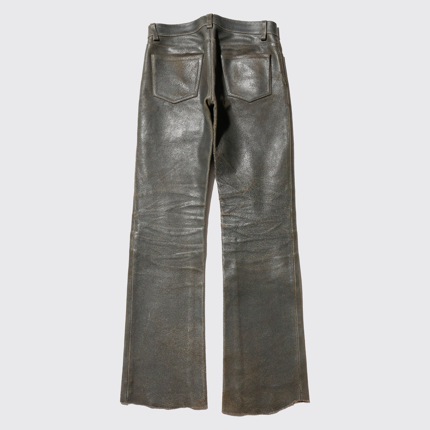 vintage distressed leather 5p trousers