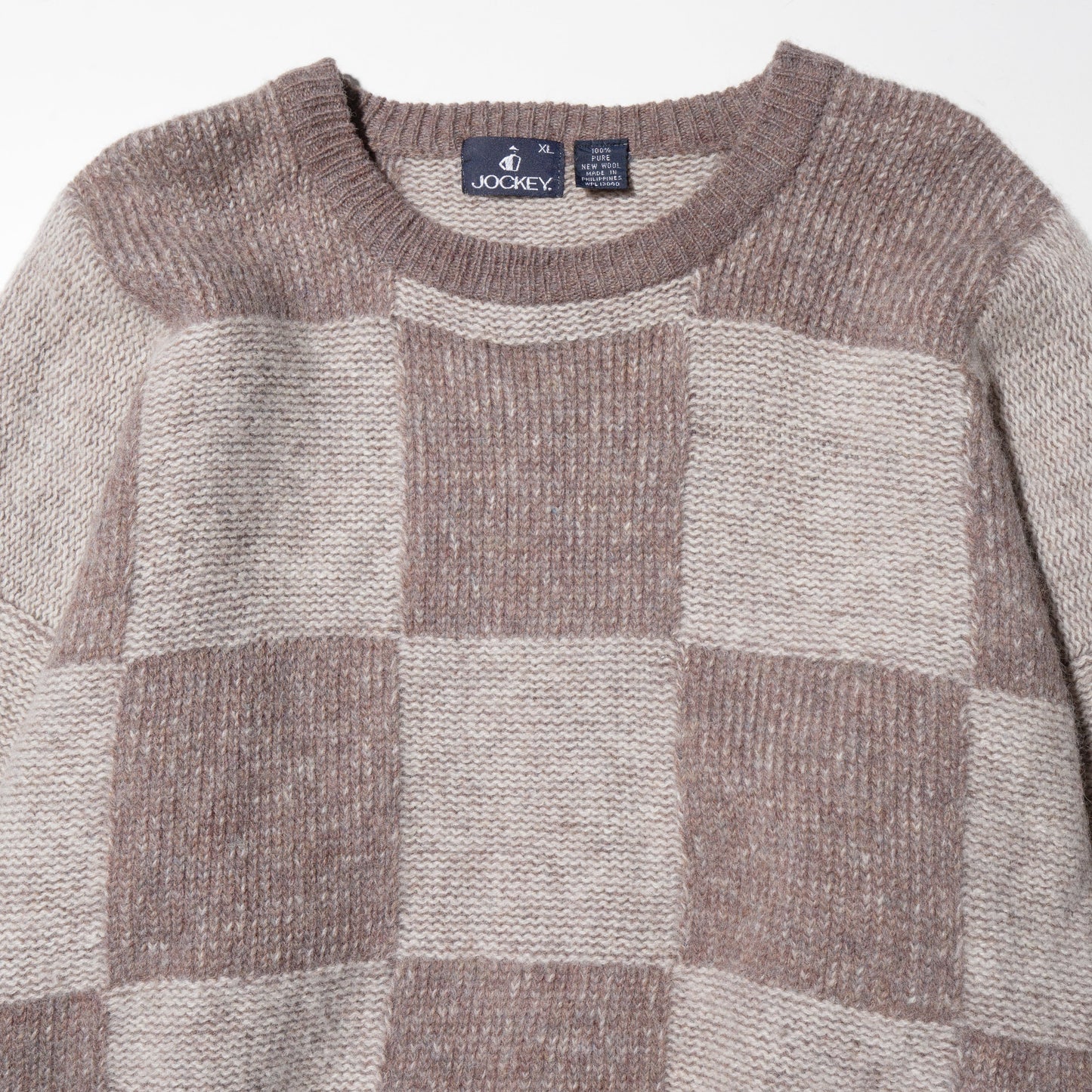 vintage check loose sweater