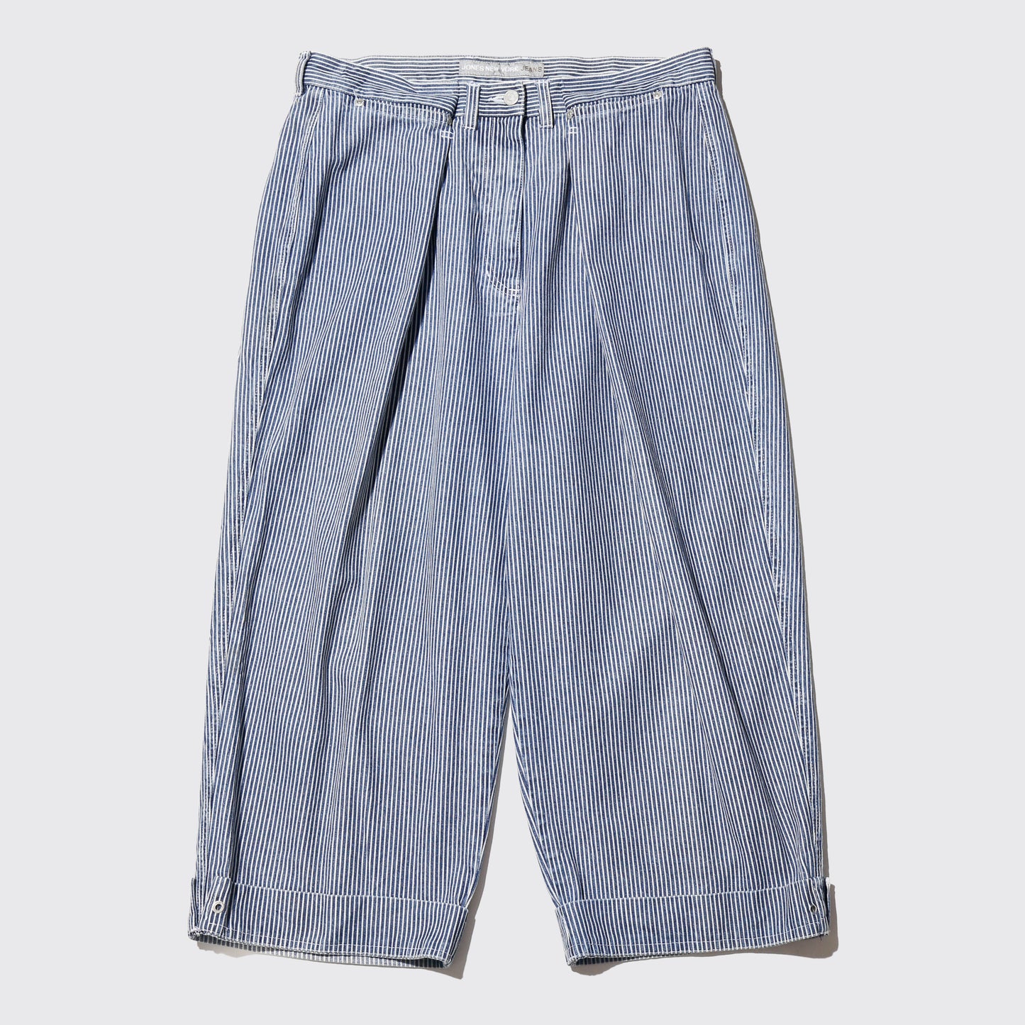 vintage hickory stripe tuck cropped trousers