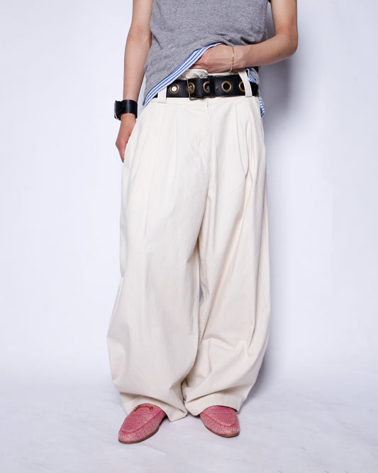 vintage tucked typewriter wide trousers