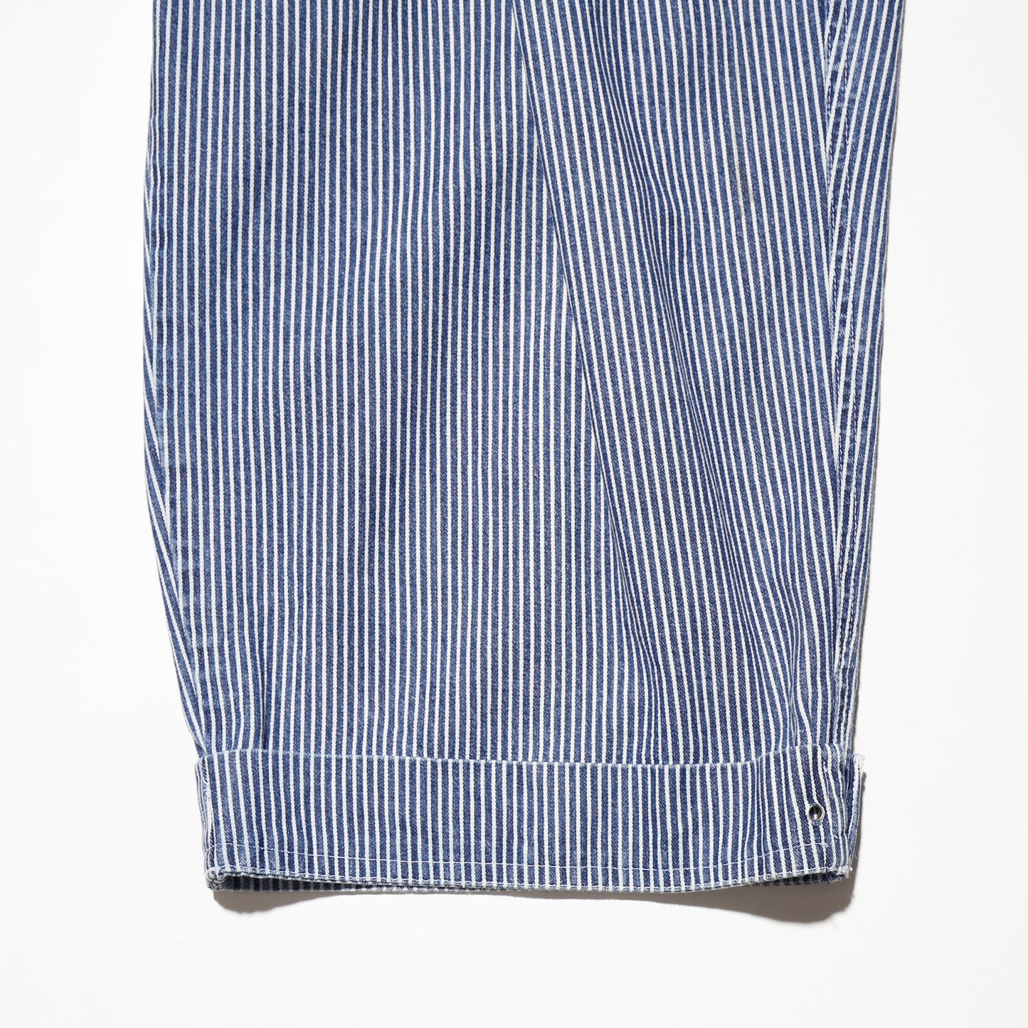 vintage hickory stripe tuck cropped trousers