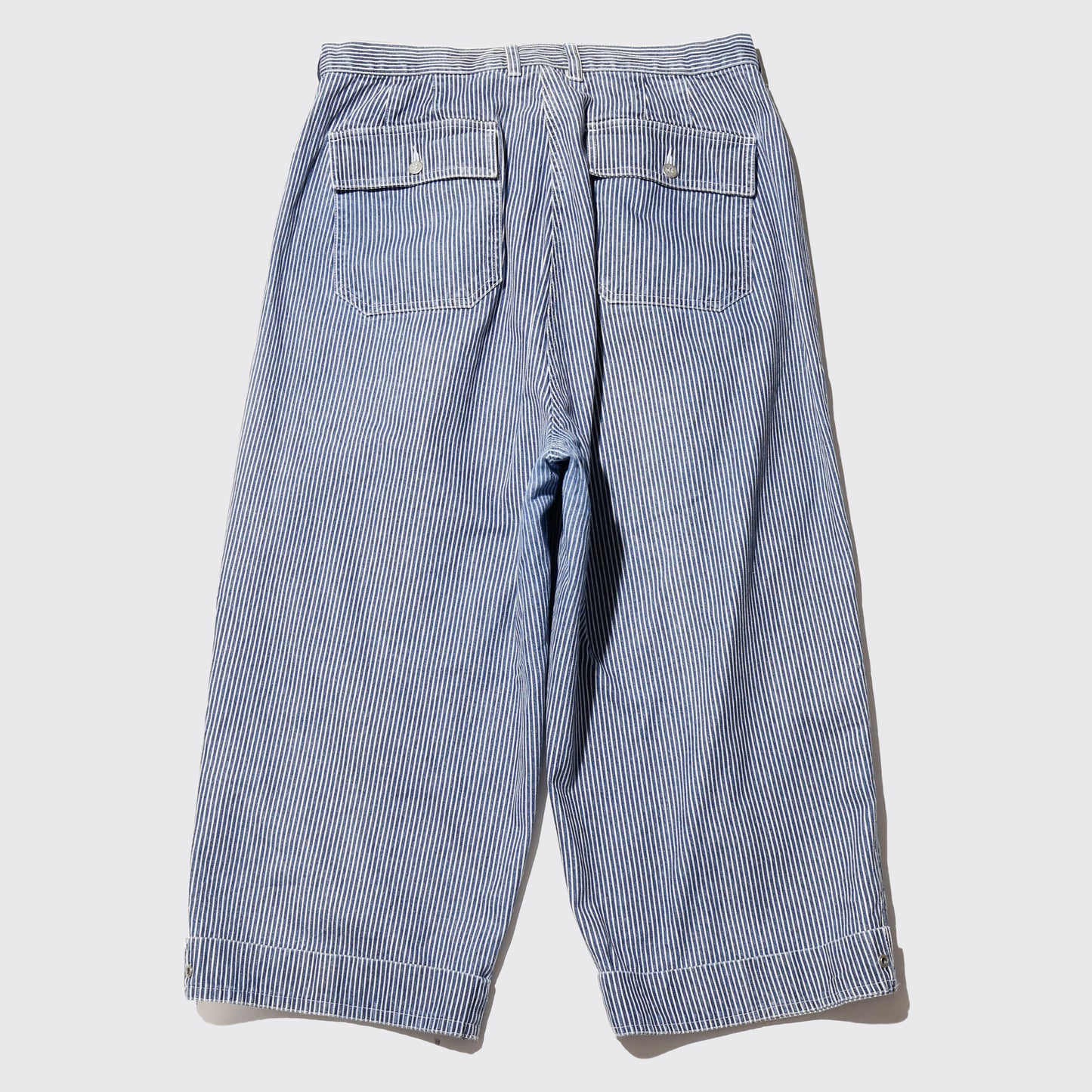 vintage hickory stripe tuck cropped trousers
