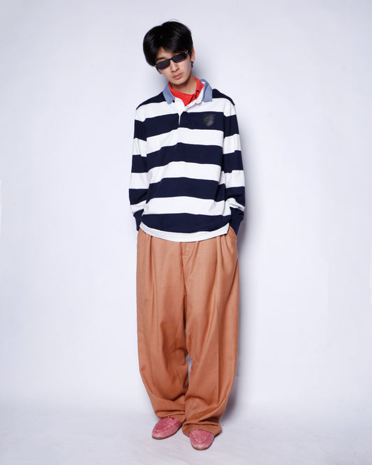 *one-off layered border polo shirt