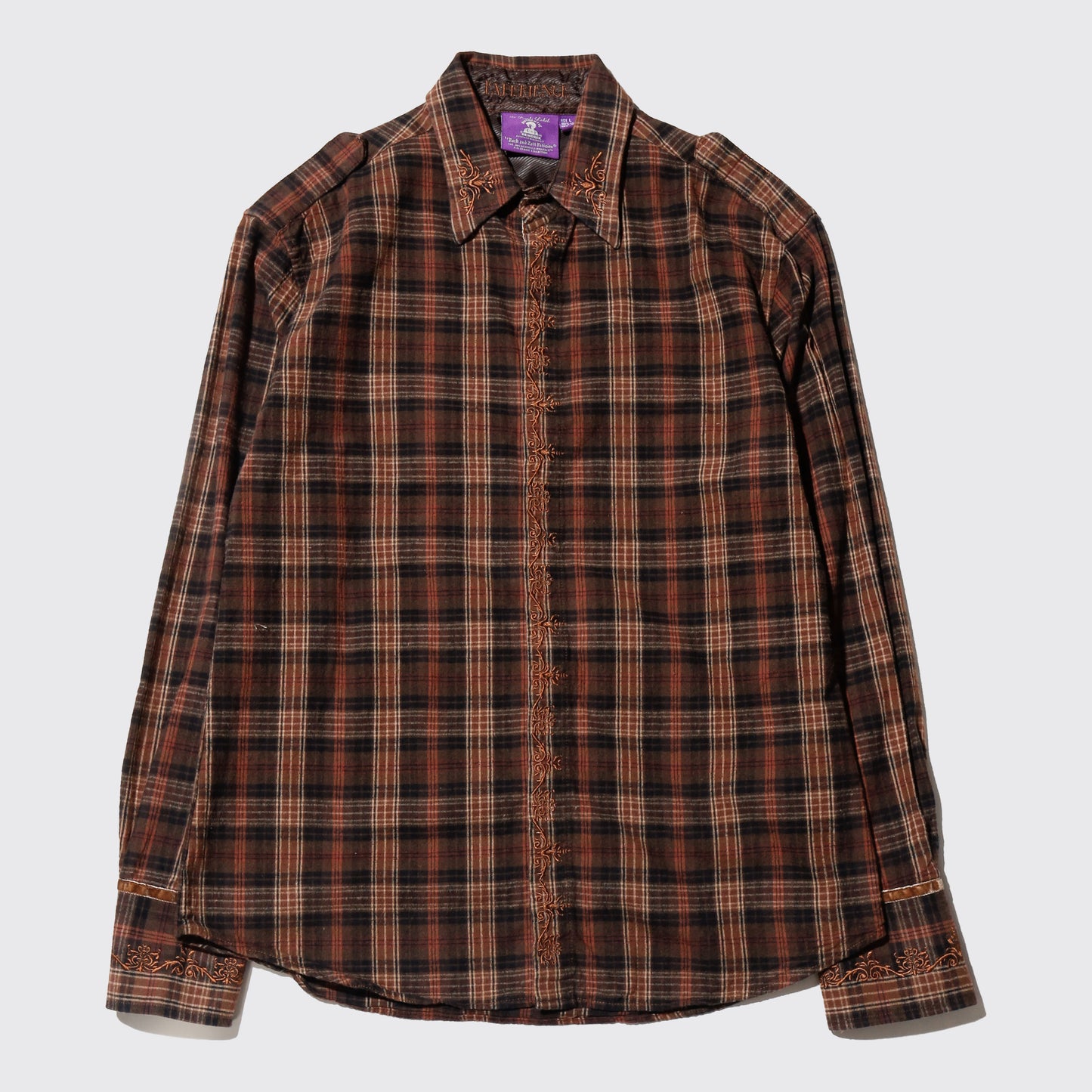 vintage Hendrix brand broderie check shirt