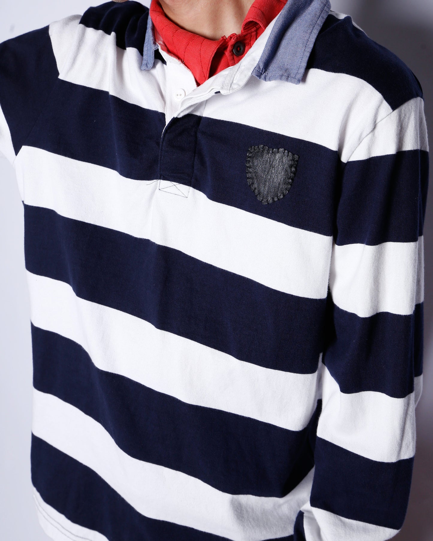 *one-off layered border polo shirt