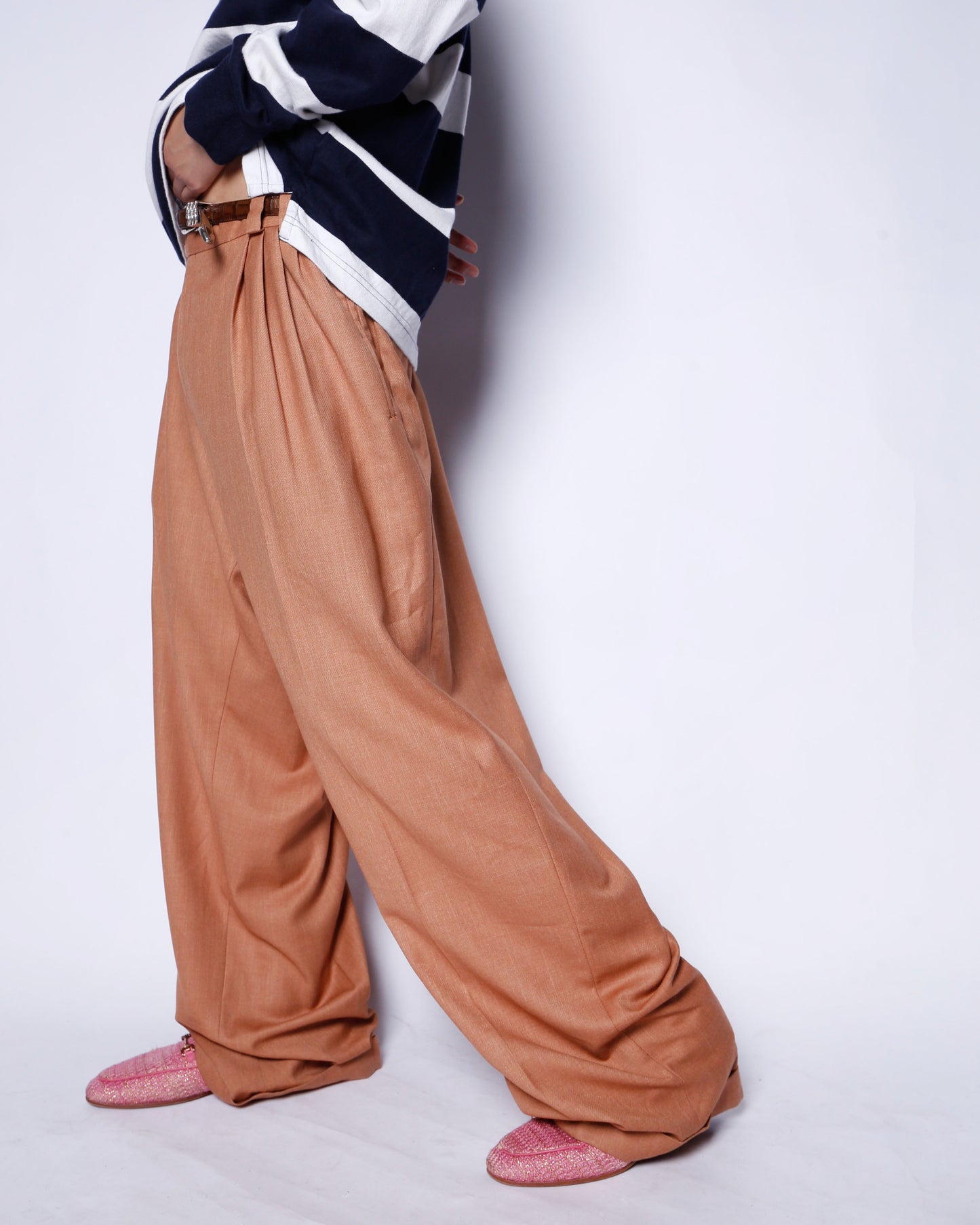 vintage stacy adams tucked wide slacks