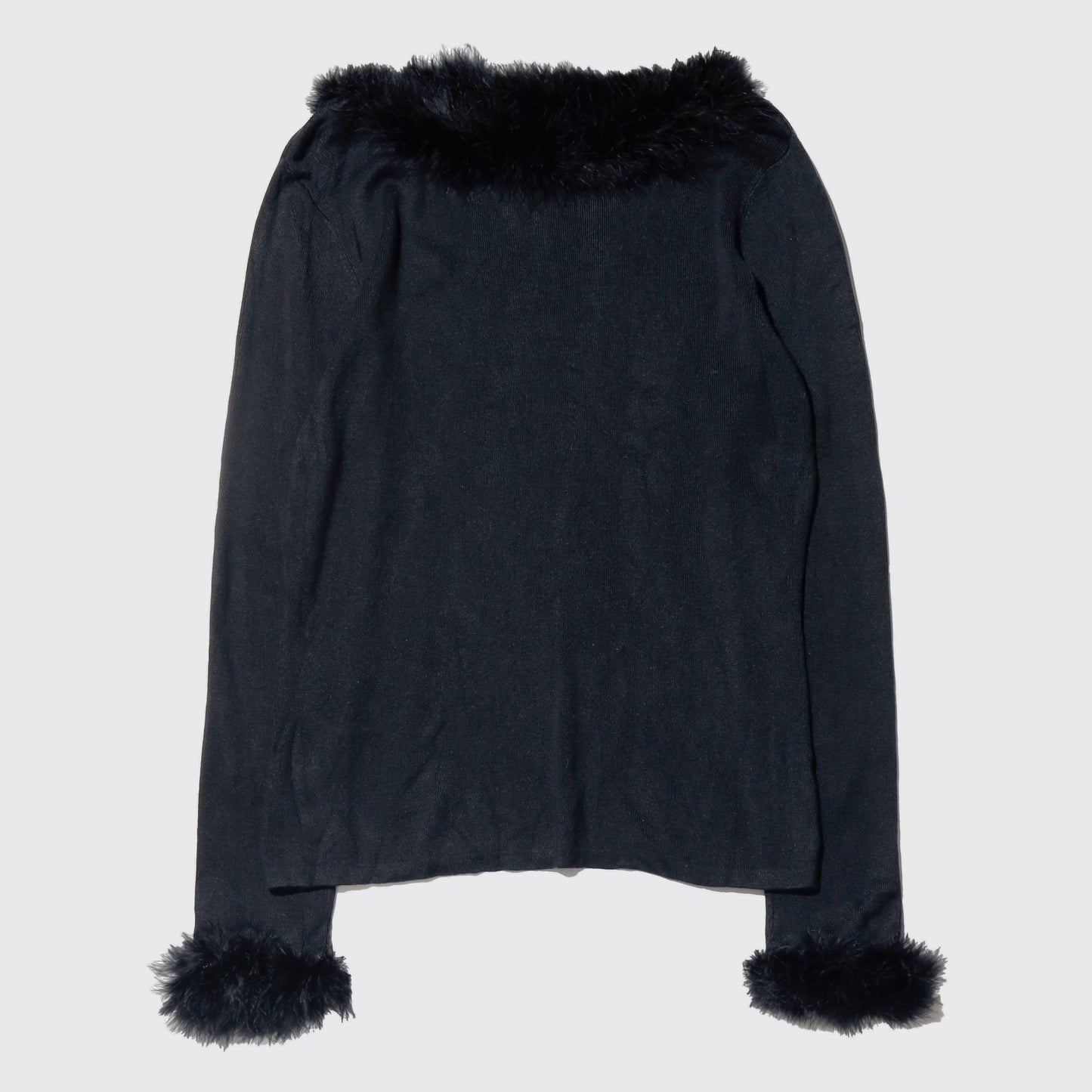 vintage fur trim knit cut sew