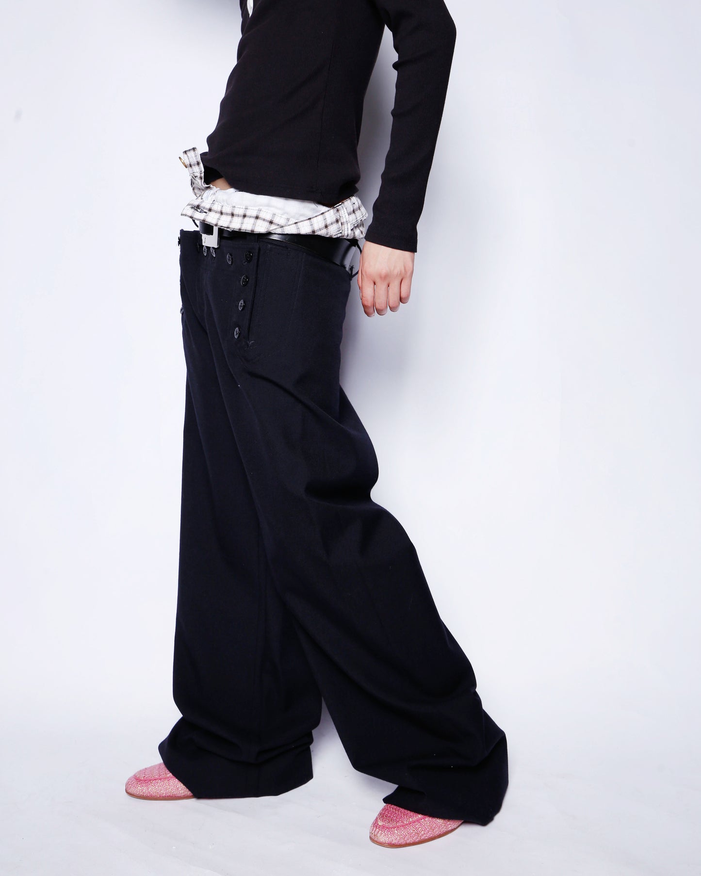 vintage twill sailor trousers *add-on belt loop