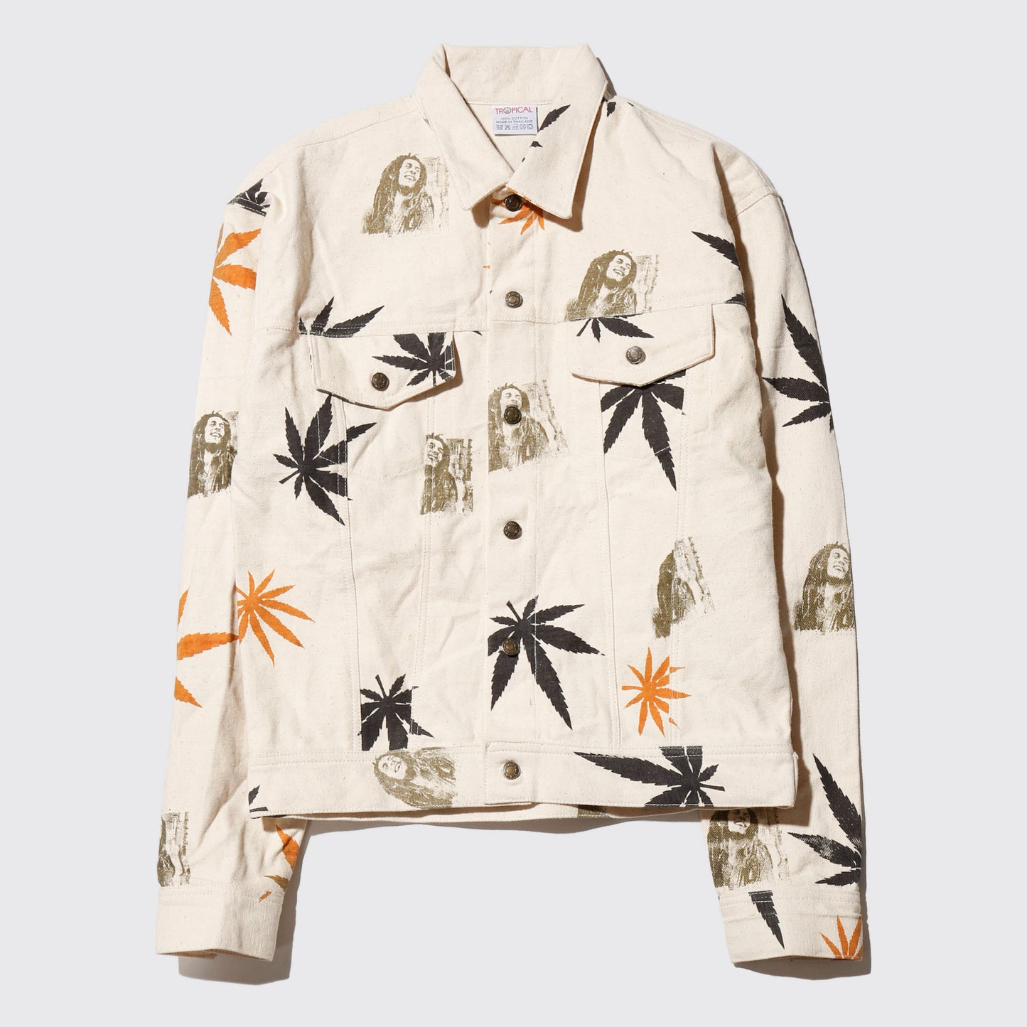 vintage Bob Marley cannabis trucker jacket
