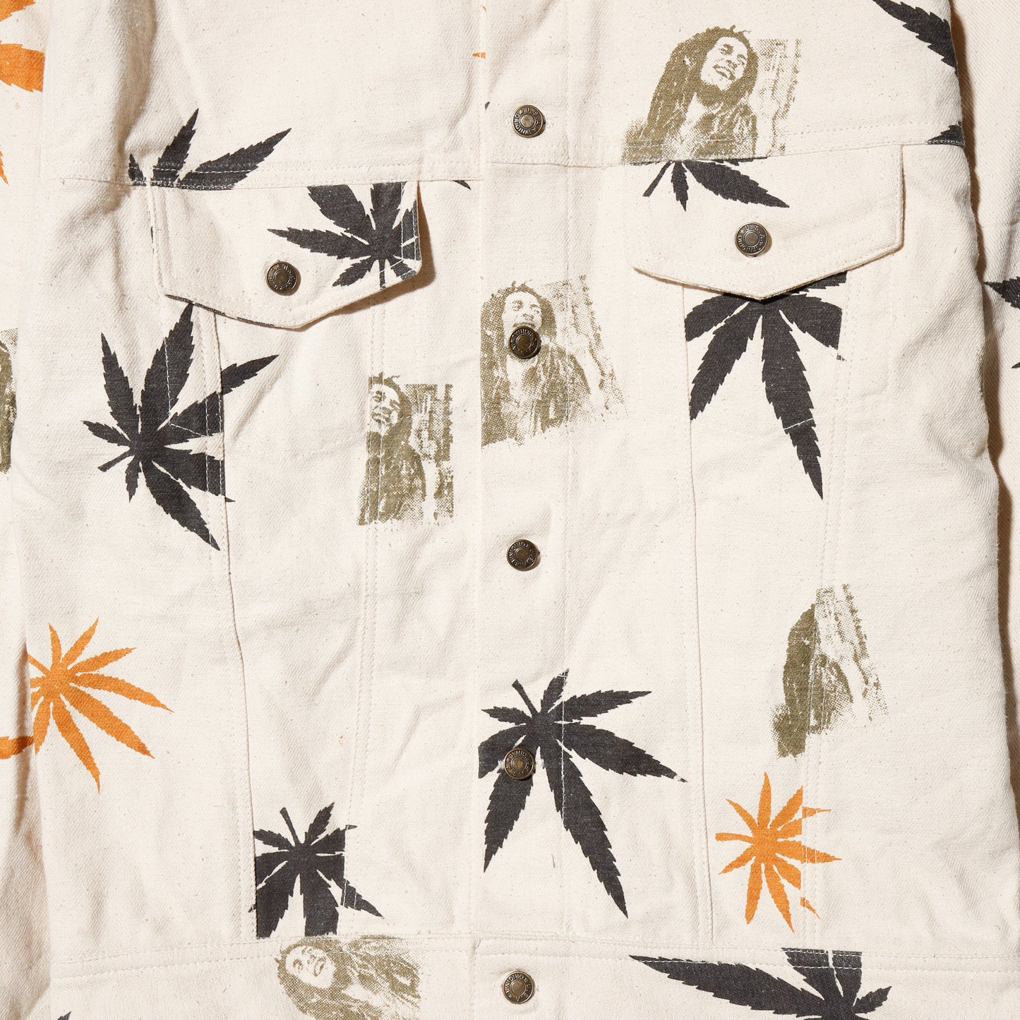 vintage Bob Marley cannabis trucker jacket