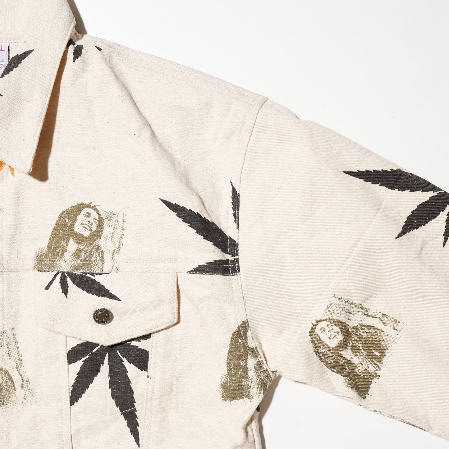 vintage Bob Marley cannabis trucker jacket