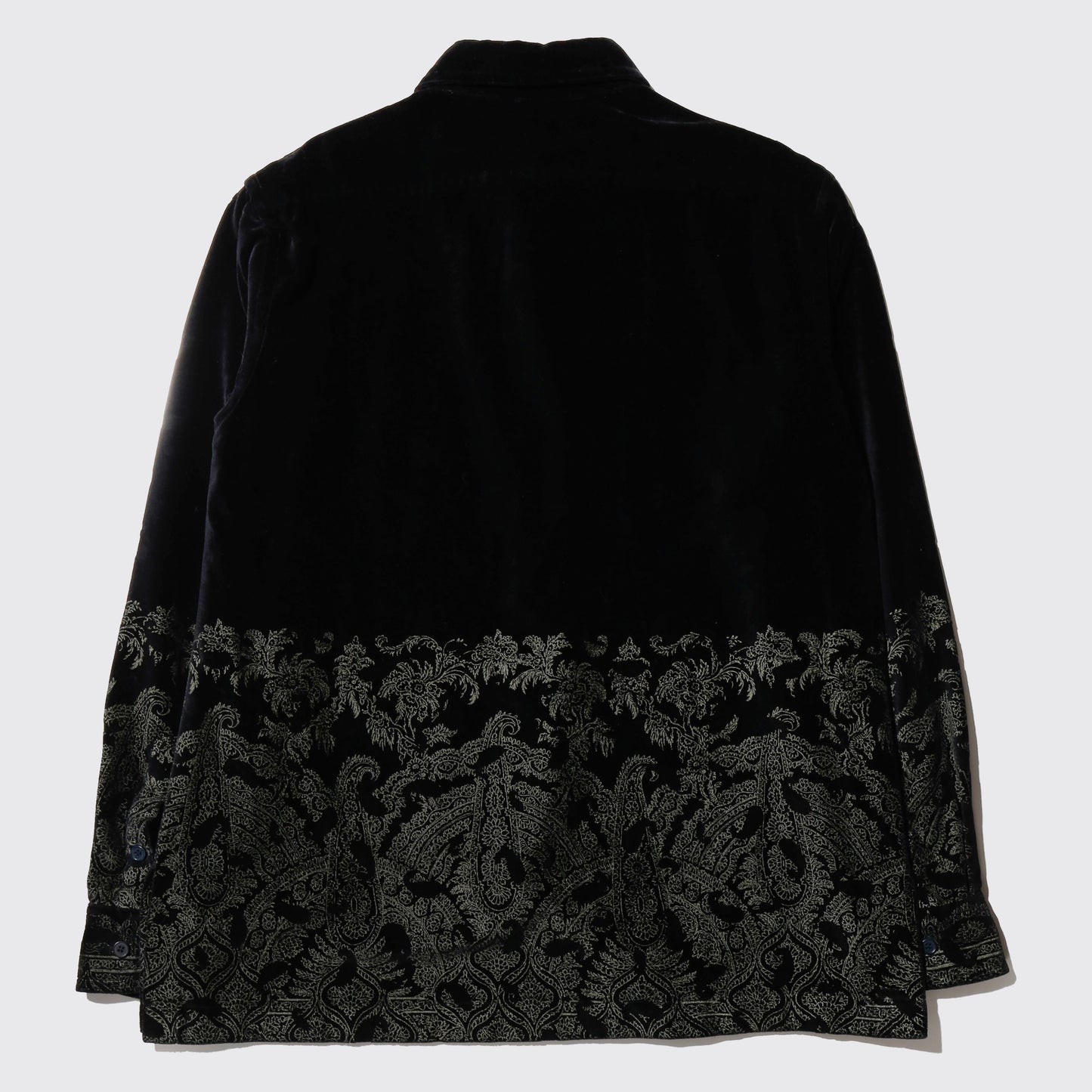 vintage paisley velvet shirt jacket