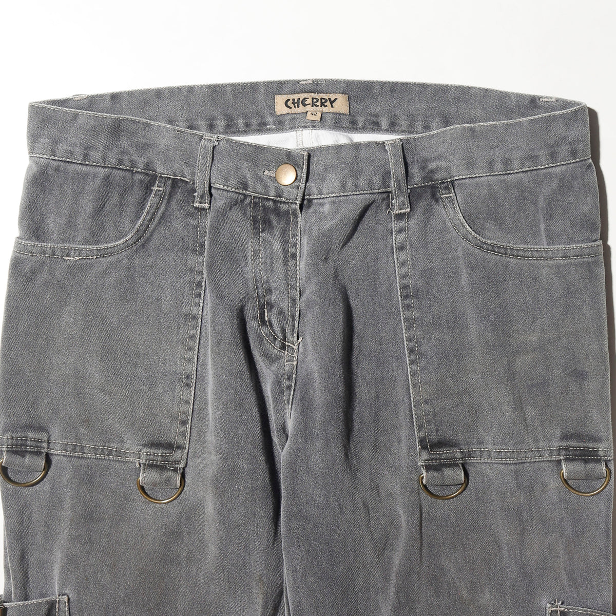vintage strap bondage flare jeans