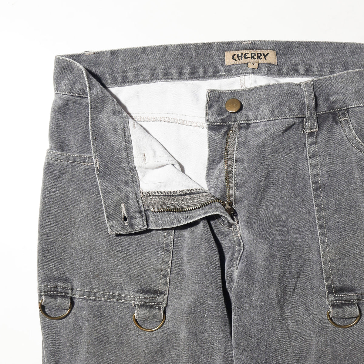 vintage strap bondage flare jeans