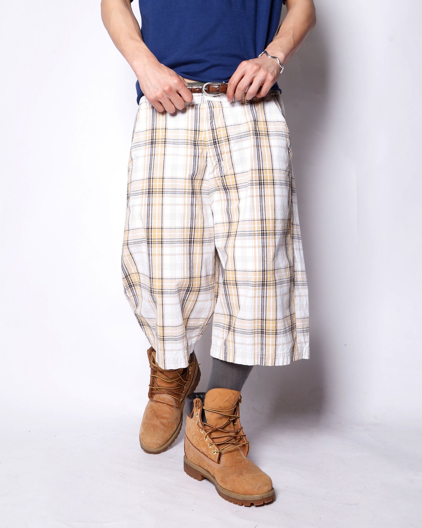 vintage south pole check wide shorts