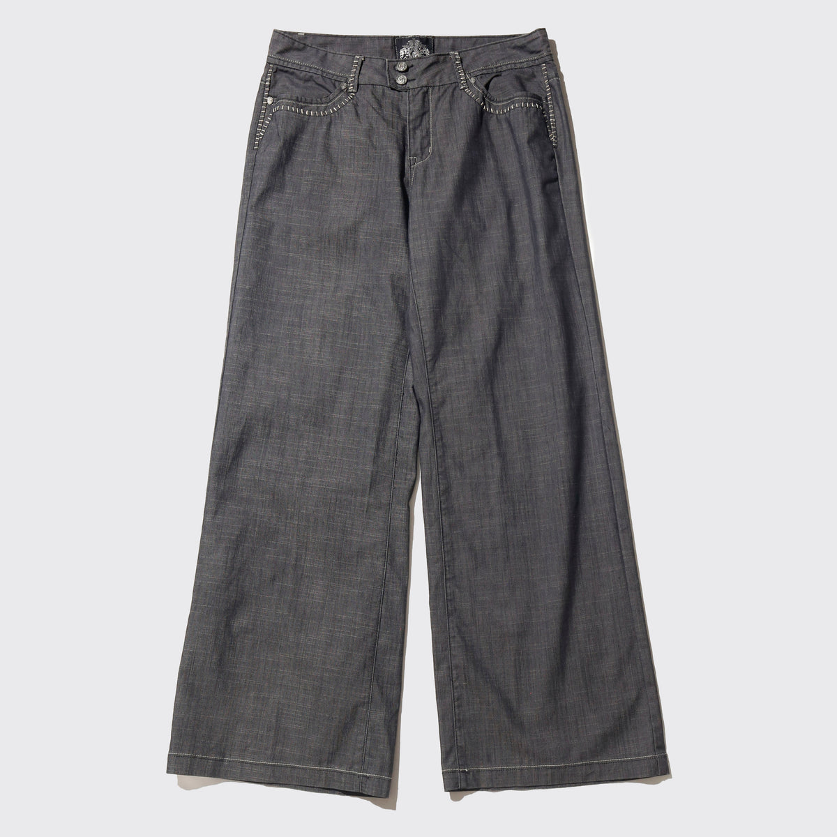 vintage low rise whipstitched wide trousers