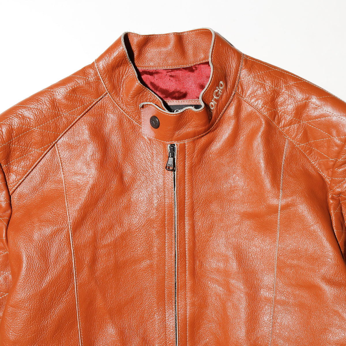 vintage euro amber racing leather jacket