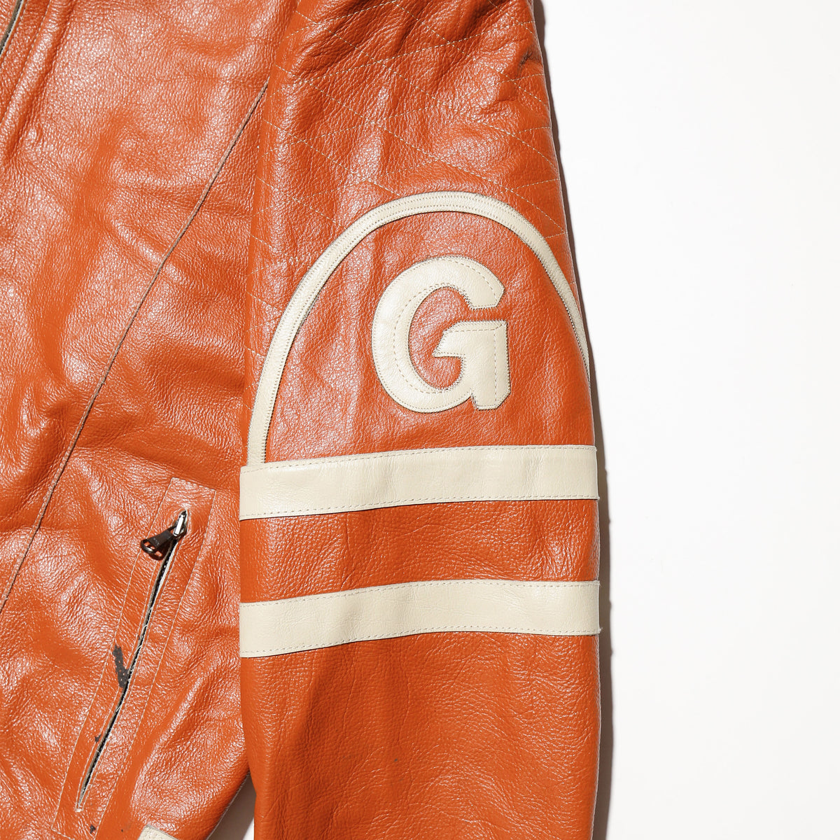 vintage euro amber racing leather jacket