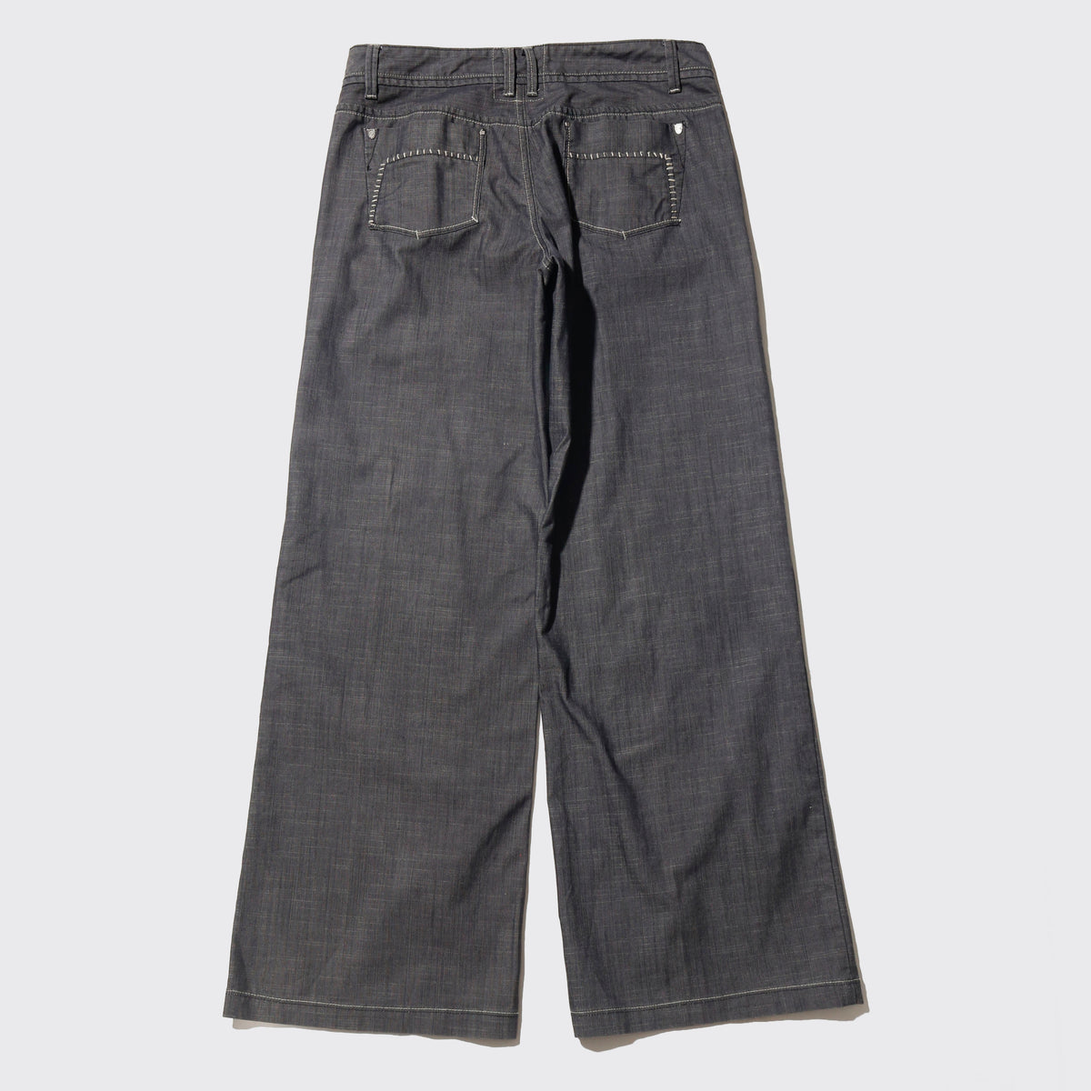 vintage low rise whipstitched wide trousers