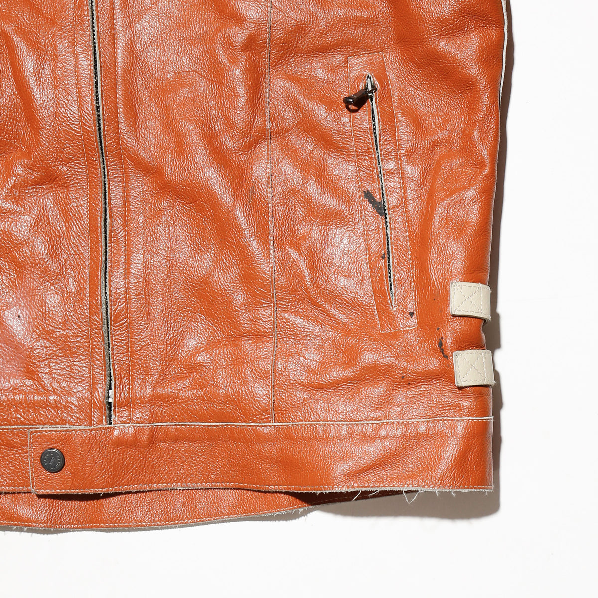 vintage euro amber racing leather jacket