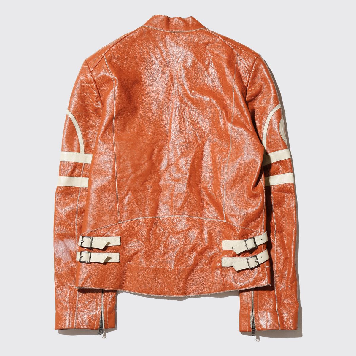 vintage euro amber racing leather jacket