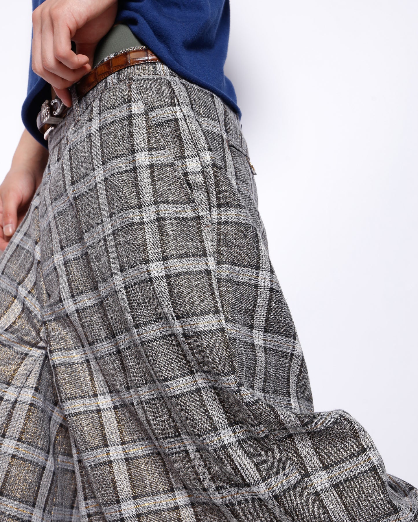 vintage lame check slacks shorts