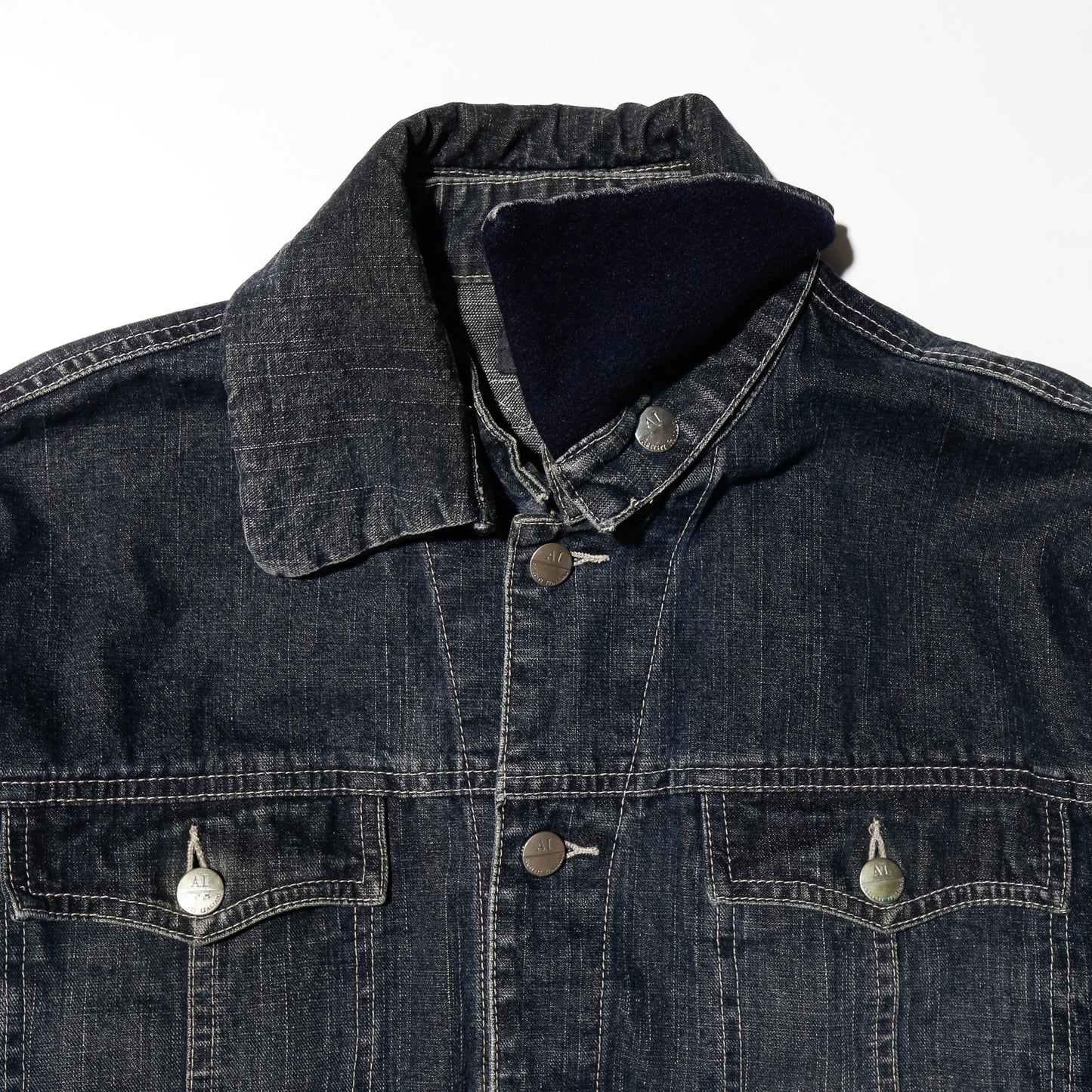 vintage detachable collar trucker jacket