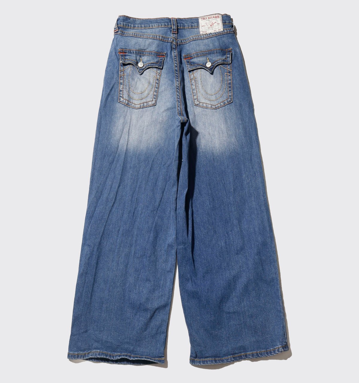 true religion faded wide leg jeans