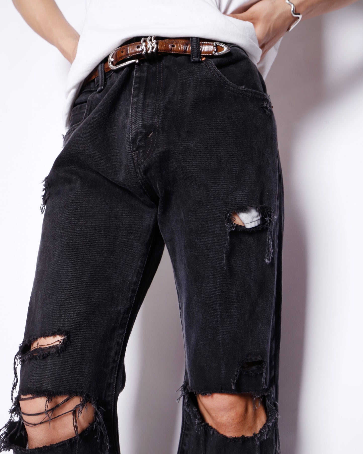 *one-off levi's 517 crush flare jeans
