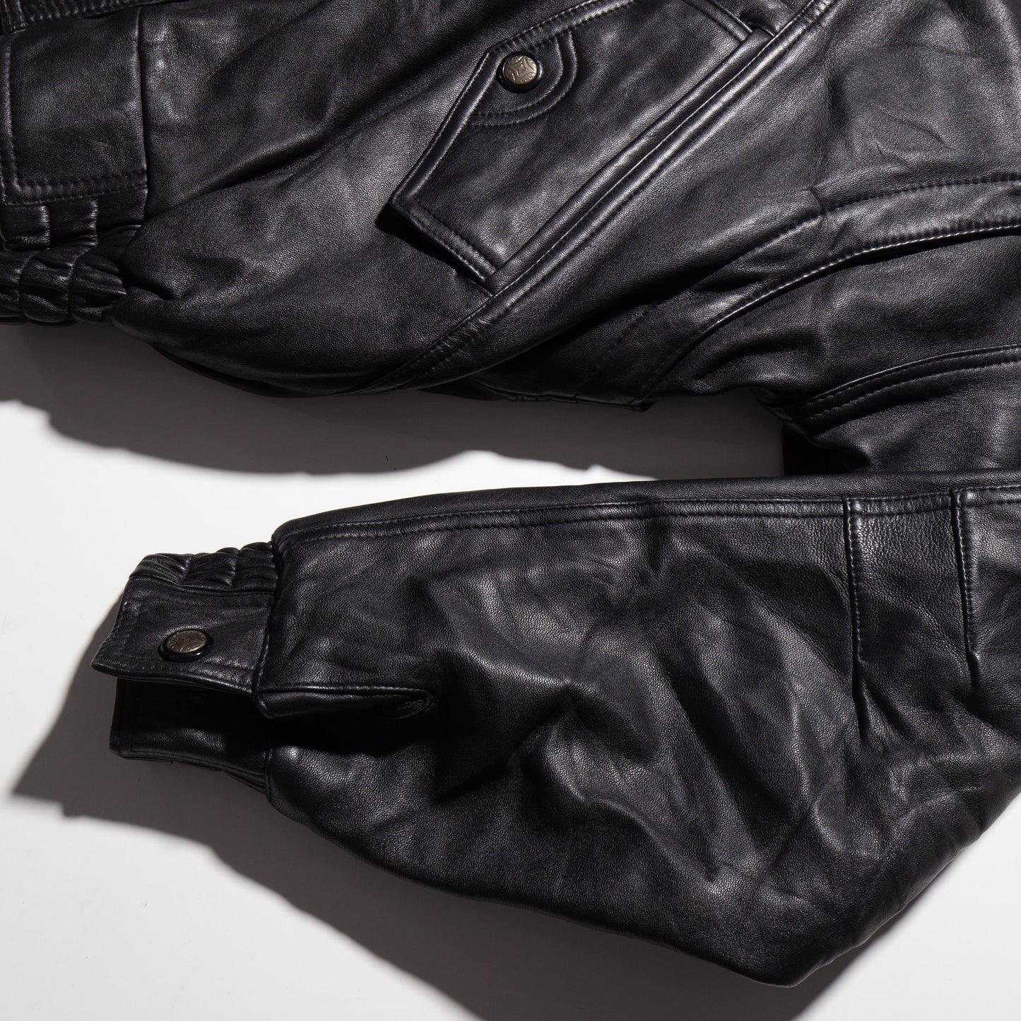 vintage stand collar aviator leather jacket