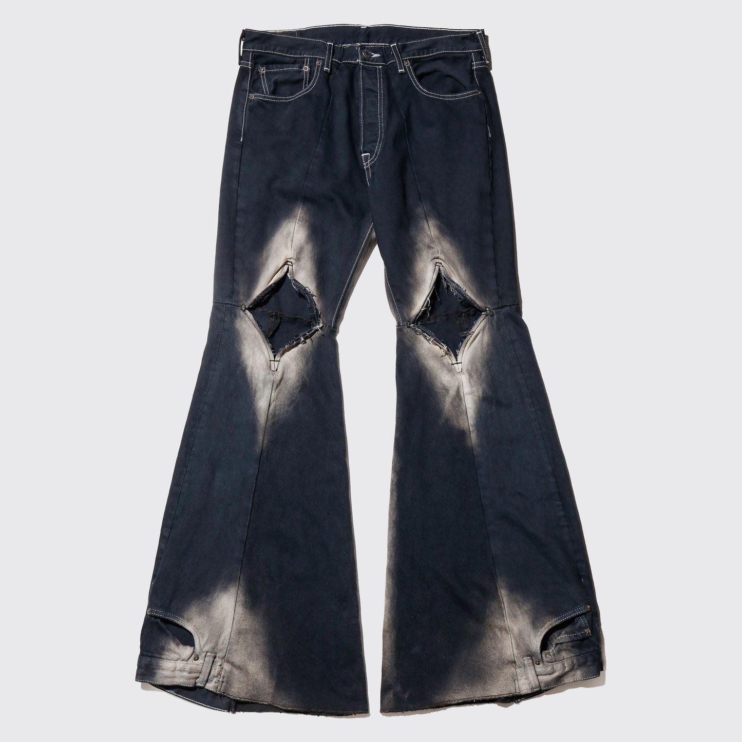 *one-off dia cut upside down jeans