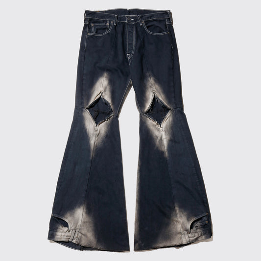 *one-off dia cut upside down jeans