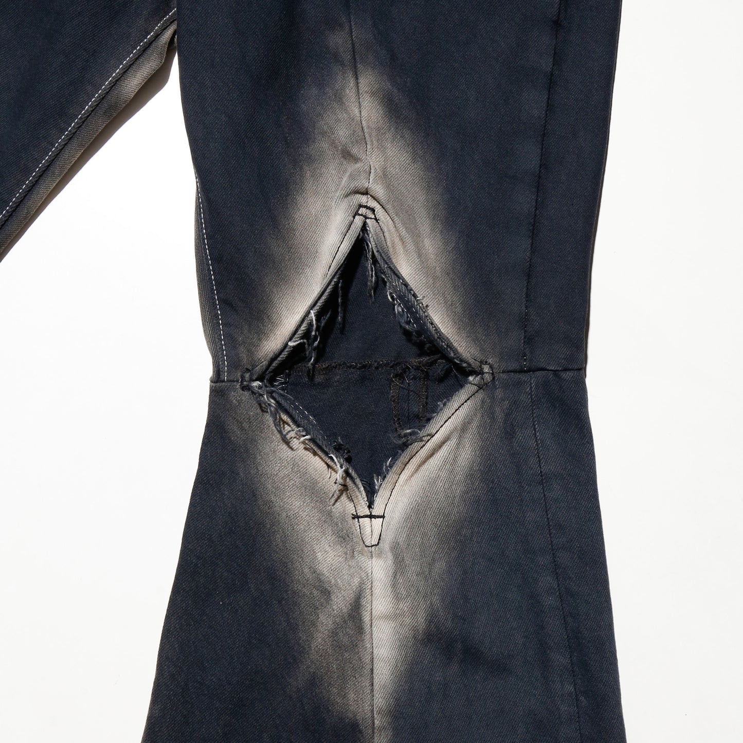 *one-off dia cut upside down jeans