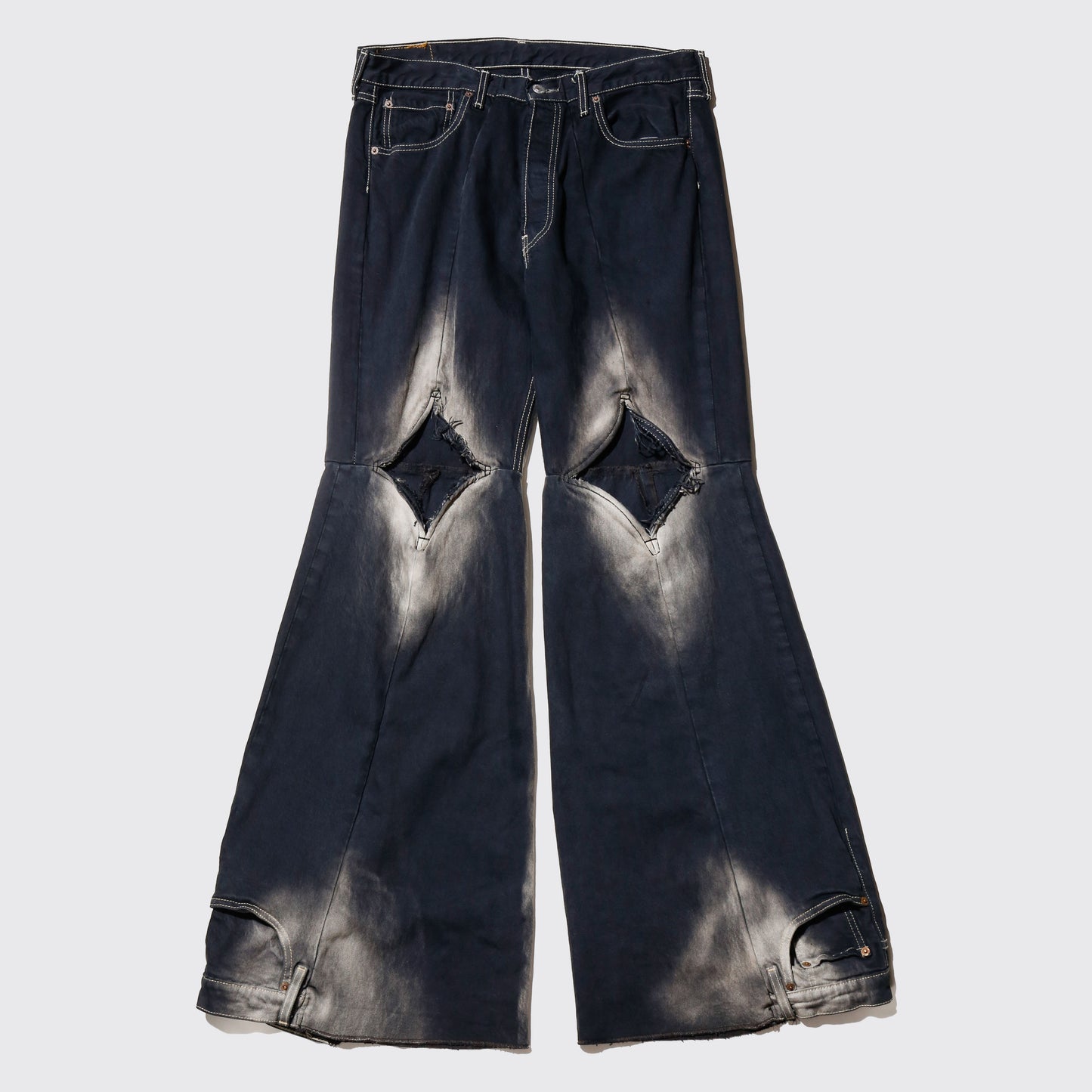 *one-off dia cut upside down jeans