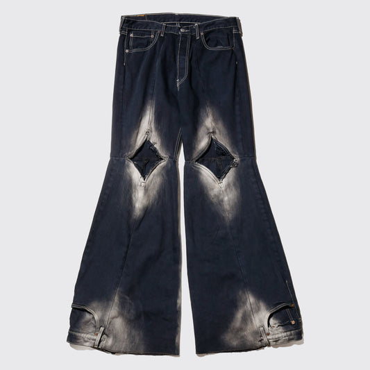 *one-off dia cut upside down jeans