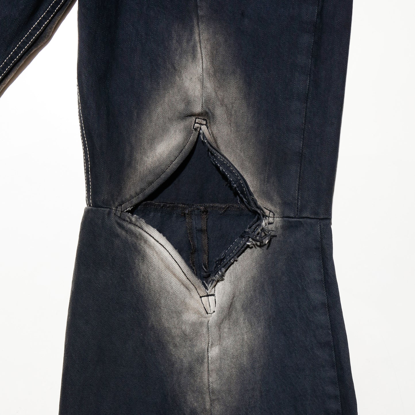 *one-off dia cut upside down jeans