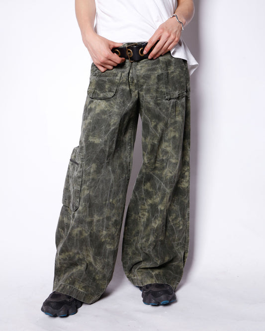 vintage low rise smokey camo cargo trousers