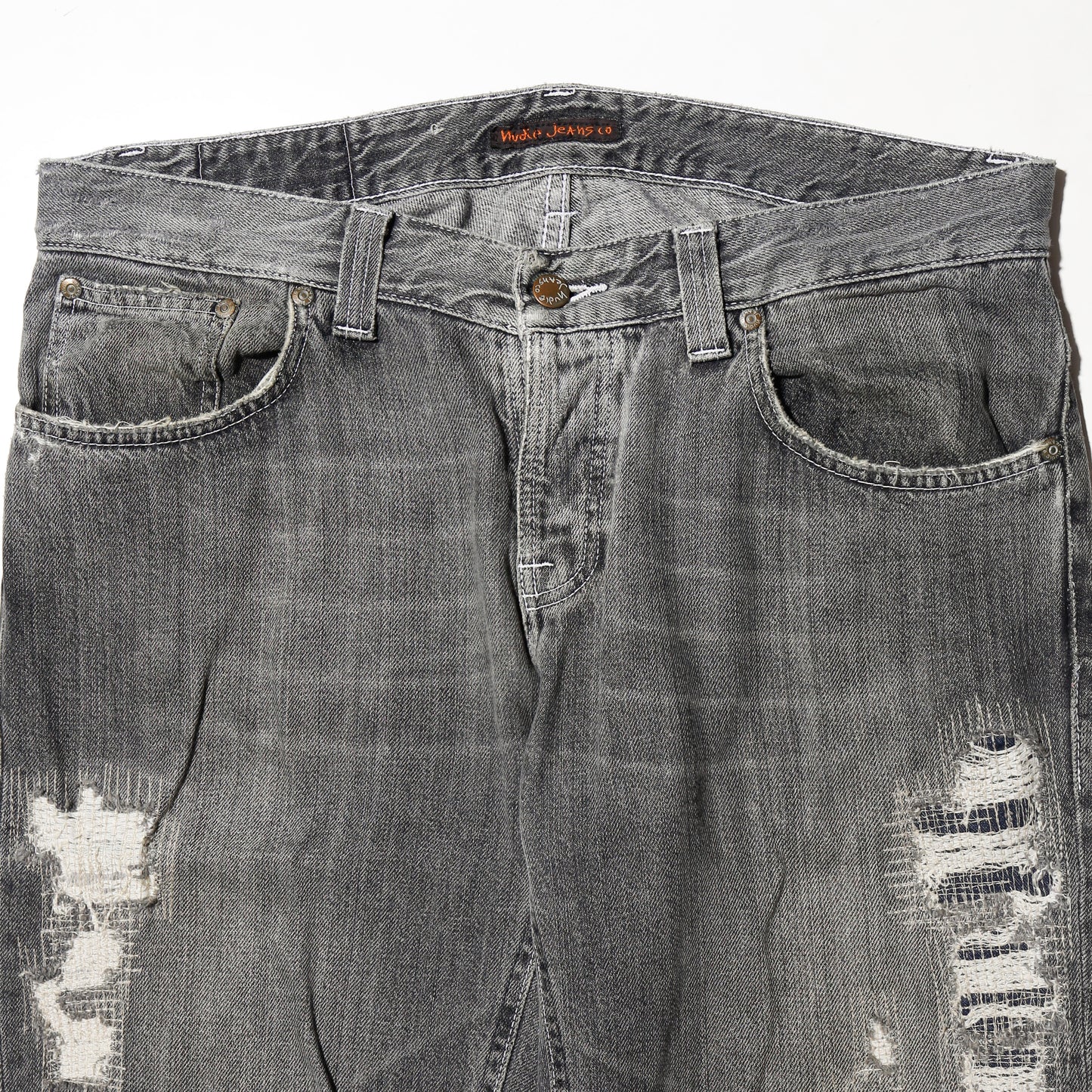 vintage 00's nudie jeans repaired jeans