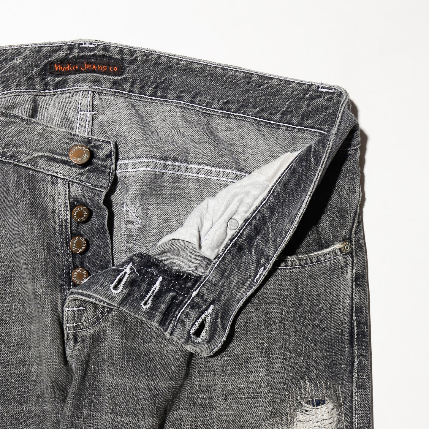 vintage 00's nudie jeans repaired jeans