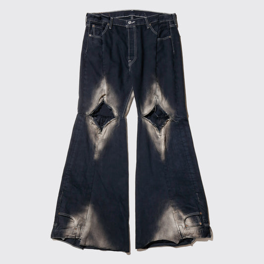 *one-off dia cut upside down jeans