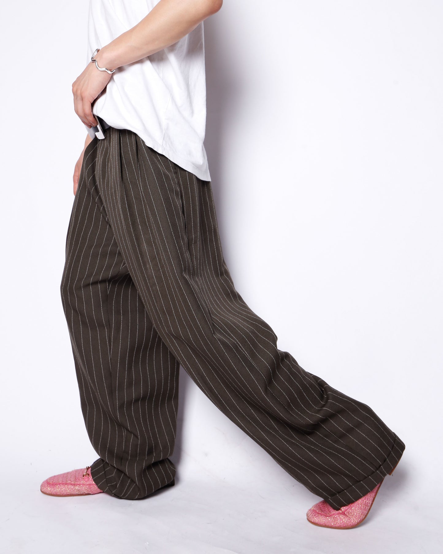 vintage tucked stripe zoot slacks
