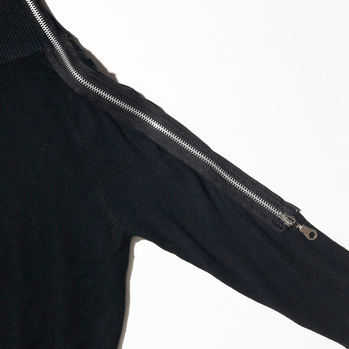 vintage side zipper ribbed sweater