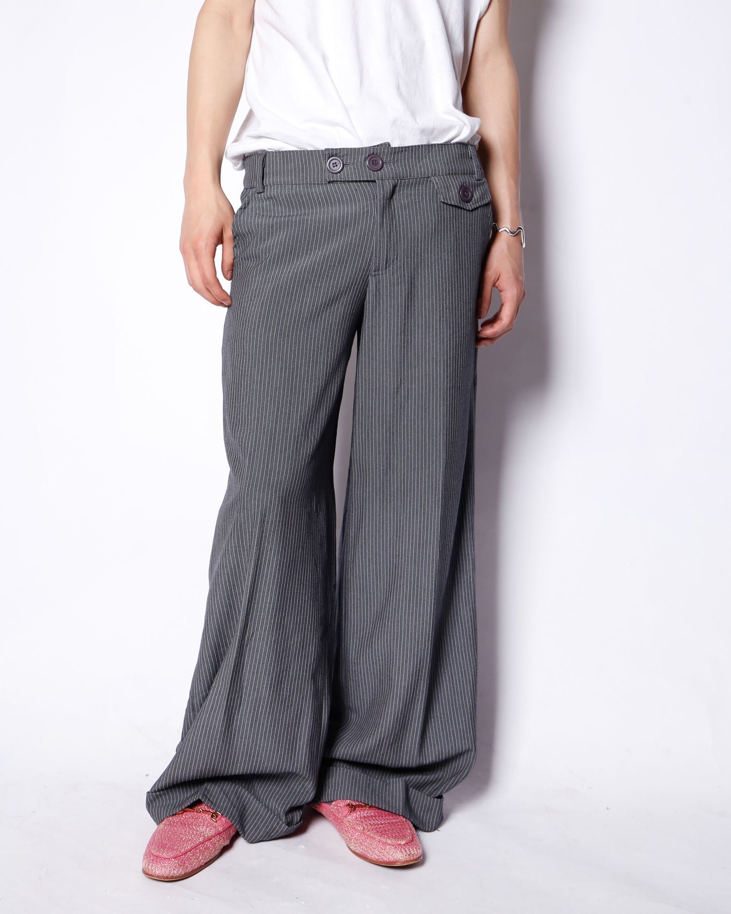 vintage low rise stripe wide slack